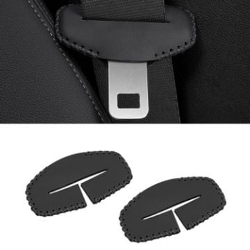 Picture of For BMW 1pair Seatbelt Insert Protector Bumper Belt Chuck Decoration (Black)