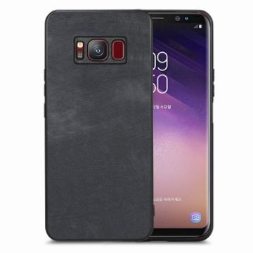 Samsung Galaxy S8 Vintage Leather PC Back Cover Phone Case - Black - 1