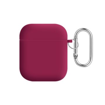Picture of For AirPods 2 / 1 PC Lining Silicone Bluetooth Earphone Protective Case (Rose Red)