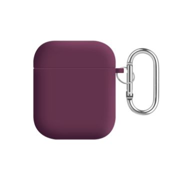 Picture of For AirPods 2 / 1 PC Lining Silicone Bluetooth Earphone Protective Case (Rose Purple Red)