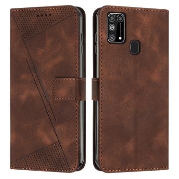 Samsung Galaxy M31 Leather Phone Case with Lanyard - Brown - 1