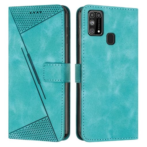 Samsung Galaxy M31 Green Leather Phone Case with Long Lanyard - 1