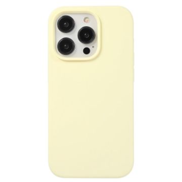 iPhone 15 Pro Liquid Silicone Phone Case - Milky Yellow - 1