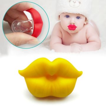 Picture of 3 PCS Newborn Pacifier Red Lips Dummy Pacifiers Funny Silicone Baby Nipples Teether Soothers Pacifier (Yellow)