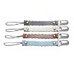 Picture of 3 PCS Wave Leather Baby Short Pacifier Clip Chain Metal Soother Nipple Holder Clasps (White)