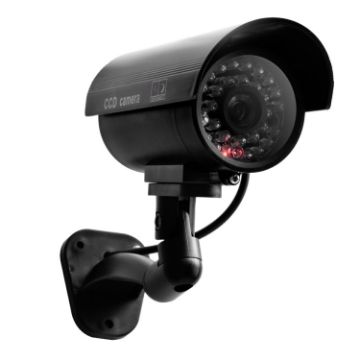 Picture of IP66 Waterproof Dummy CCTV Camera With Flashing LED For Realistic Looking for Security Alarm (black)