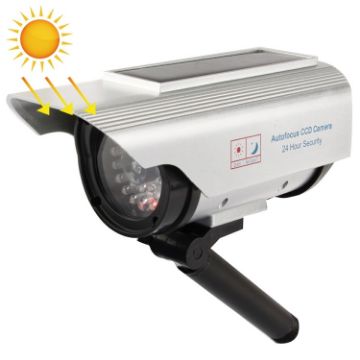 Solar Powered Dummy Camera with Flashing Red LED Light - 1