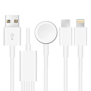 3-in-1 USB Magnetic Charging Cable for Apple Watch Series & iPhone - 1