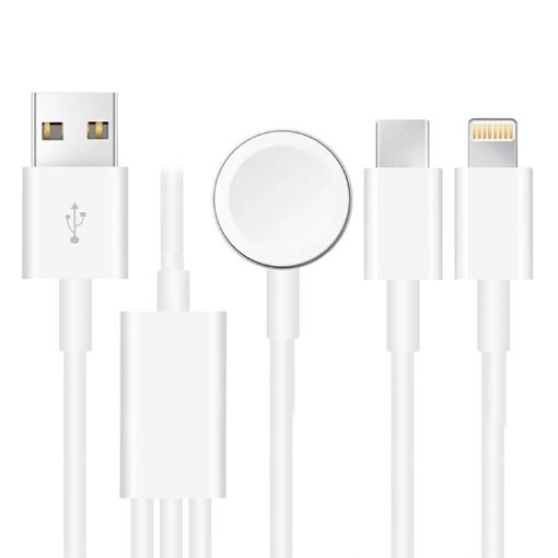 3-in-1 USB Magnetic Charging Cable for Apple Watch Series & iPhone - 1