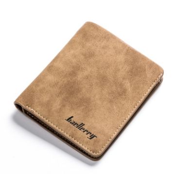 Picture of Baellerry BLR1152 Men Short Wallet Vintage Frosted Two Fold Wallet (Coffee Vertical)