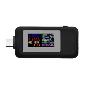 Picture of KWS-1902C Color Type C USB Tester Current Voltage Monitor Power Meter Mobile Battery Bank Charger Detector (Black)