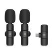 Picture of PULUZ Wireless Lavalier Noise Reduction Reverb Microphones for Type-C Phone, Type-C Receiver and Dual Microphones (Black)