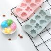 Picture of 2pcs 8 In 1 Small Worm Flower Silicone Cake Mold Handmade Soap Chocolate Ice Grid DIY Mold (Blue)