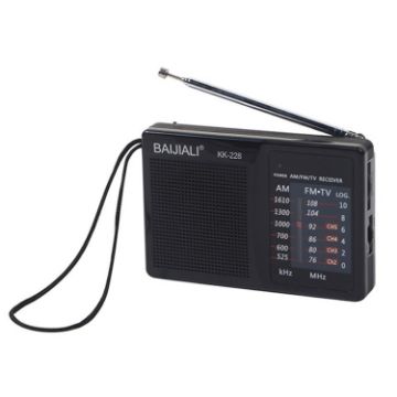 Picture of BAIJIALI BJL228 Retro Portable Two Band FM AM Radio Built-in Speaker (Black)