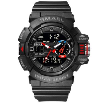 Picture of SMAEL 8043 Multifunctional Dual Display Shockproof Outdoor Waterproof Sports Quartz Watch (Black)