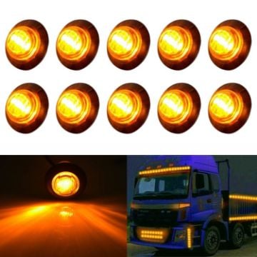 Picture of 10 PCS MK-009 3/4 inch Car / Truck 3LEDs Side Marker Indicator Lights Bulb Lamp (Yellow Light)