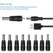 Picture of 8 In 1 DC Power Cord USB Multi-Function Interchange Plug USB Charging Cable (Black)