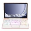 Picture of For Samsung Galaxy Tab A9+ X210/X215/X215 A09B-AS Candy Color Touch Backlight Bluetooth Keyboard Leather Tablet Case with Pen Holder (Pink)