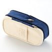 Picture of Angoo Cotton And Linen Large Capacity Pencil Stationery Bag (572 Navy / Beige)