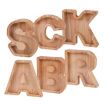 Picture of Wooden English Alphabet Piggy Bank Transparent Acrylic Piggy Bank (K)