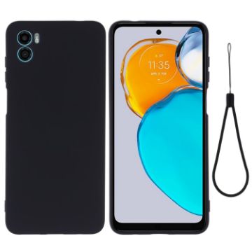 Black Liquid Silicone Phone Case for Motorola Moto E22s - 1