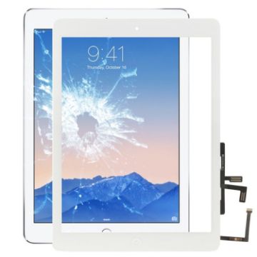 Picture of Controller Button + Home Key Button PCB Membrane Flex Cable + Touch Panel Installation Adhesive, Touch Panel for iPad Air / iPad 5 (White)
