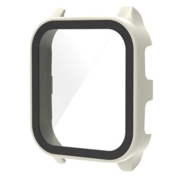 Garmin Venu Sq2 PC + 9H Tempered Glass Protective Case - Ivory White - 1