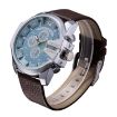 Picture of CAGARNY 6839 Irregular Large Dial Leather Band Quartz Sports Watch For Men (Silver Blue Brown)