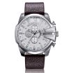 Picture of CAGARNY 6839 Irregular Large Dial Leather Band Quartz Sports Watch For Men (Silver White Brown)