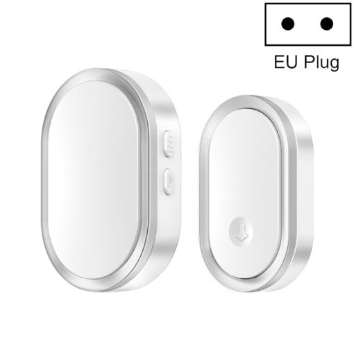 Picture of CACAZI A99 Home Smart Remote Control Doorbell Elderly Pager, Style:EU Plug (Silver)