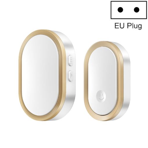 Picture of CACAZI A99 Home Smart Remote Control Doorbell Elderly Pager, Style:EU Plug (Golden)