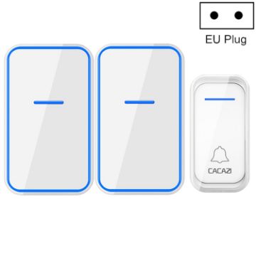 Picture of CACAZI A68-2 One to Two Wireless Remote Control Electronic Doorbell Home Smart Digital Wireless Doorbell, Style:EU Plug (White)