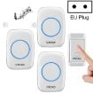 Picture of CACAZI A10G One Button Three Receivers Self-Powered Wireless Home Cordless Bell, EU Plug (White)