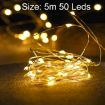 Picture of Christmas Decoration Light Copper Wire LED String Light Wedding Garland LED Lamps Christmas Tree Ornaments, Size: 5m 50 Leds