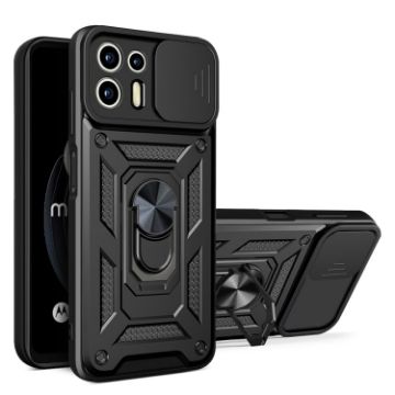 Motorola Edge 20 Lite Sliding Camera Cover Phone Case - Black - 1