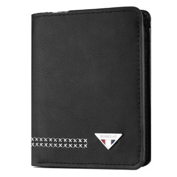 Picture of DEABOLAR Men Wallet Retro Casual Short Multi-card Holder Driver License Case (Black)