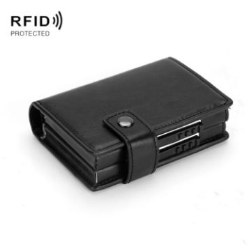 Picture of Dual Card Aluminum Alloy Card Box RFID Anti-Theft Wallet (Mad Horse Black)