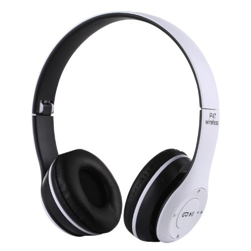 P47 Foldable Wireless Bluetooth Headphone - White - 1