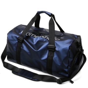 Picture of B-316 Large Capacity Glossy Waterproof Fitness Bag Luggage Bag (Blue)