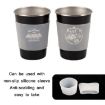 Picture of 4 PCS / Set Outdoor Picnic Stainless Steel Cup With Storage Bag+Silicone Holder (Dark Blue)