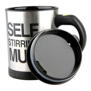 Picture of 400ml Mugs Automatic Electric Self Stirring Mug Cup Coffee Milk Mixing Mug Smart Stainless Steel Juice Mix Cup Drinkware (Black)