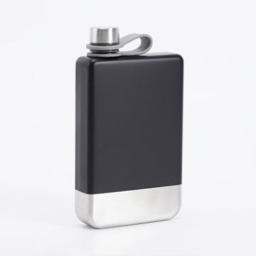 Picture of 9oz Portable 304 Stainless Steel Flagon Whiskey Vodka Wine Pot Hip Flask (Matte Black)