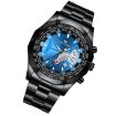 Picture of FNGEEN S001 Men Waterproof Watch Calendar Watch (Black Steel Blue Surface)