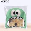 Picture of 100 PCS Cute Big Teech Mouth Monster Plastic Bag Wedding Birthday Cookie Candy Gift OPP Packaging Bags, Gift Bag Size:10x10cm (Green)