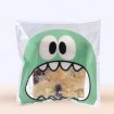 Picture of 100 PCS Cute Big Teech Mouth Monster Plastic Bag Wedding Birthday Cookie Candy Gift OPP Packaging Bags, Gift Bag Size:10x10cm (Green)