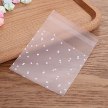 Picture of 100 PCS Plastic Cellophane Bags Polka Dot Candy Cookie Gift Bag, DIY Self Adhesive Pouch, Size: 8x10cm (Transparent)