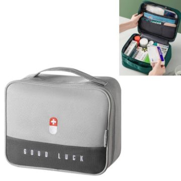 Picture of Thickened Large-Capacity Multifunctional Medicine Box Family Portable Storage Bag (Gray)