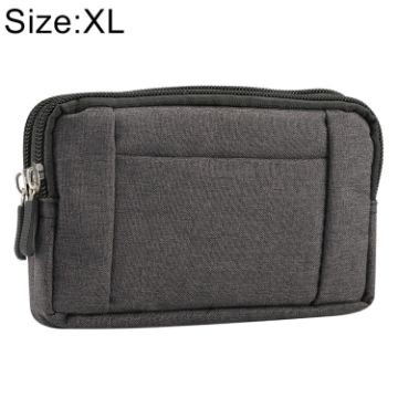 Picture of Sports Denim Universal Phone Bag Waist Bag for 6.4~6.5 inch Smartphones, Size: XL (Black)
