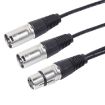 Picture of 30cm 3 Pin XLR CANNON 1 Female to 2 Male Audio Connector Adapter Cable for Microphone / Audio Equipment