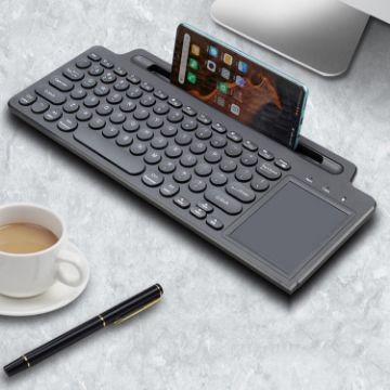 Picture of 2.4G Bluetooth Wireless Keyboard With Card Slot Bracket With Touchpad